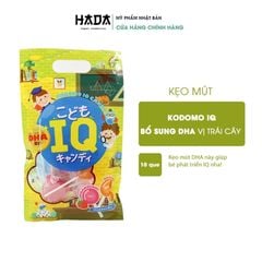 Kẹo Mút Trẻ Em Kodomo UNIMAT RIKEN IQ Nhật Bản  Bổ Sung DHA, Hương Trái Cây (Gói 10 Que)