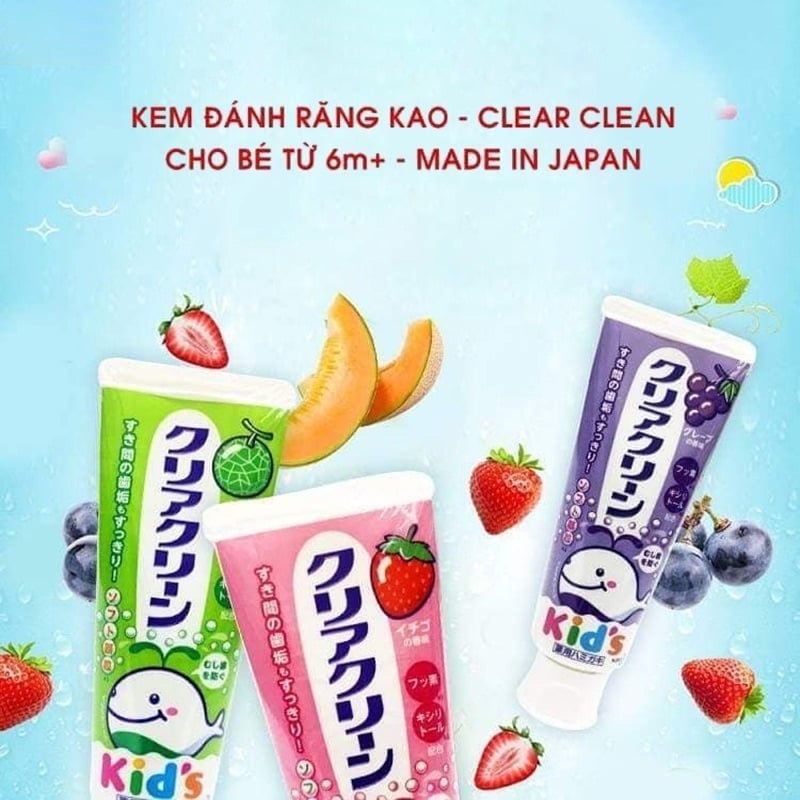 Kem Đánh Răng Trẻ Em Kao Kids Nhật Bản Dành Cho Bé Từ 3 Tuổi - 70g