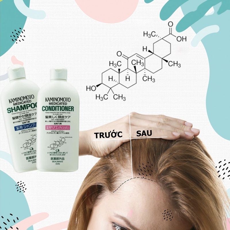 Bộ Dầu Gội Xả Kaminomoto Ngăn Ngừa Rụng Tóc, Kích Thích Mọc Tóc, Hỗ Trợ Phục Hồi Tóc Hư Tổn Nhật Bản 300ml