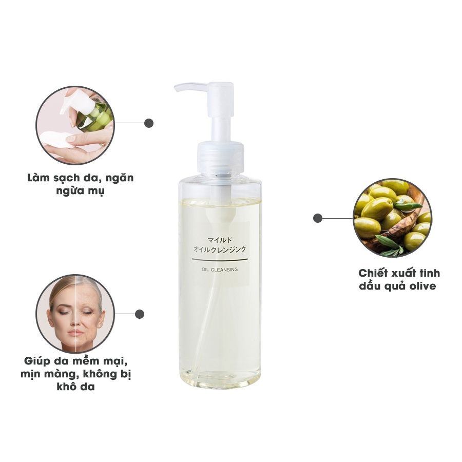 Dầu tẩy trang Muji Oil Cleansing Nhật Bản Nhẹ Dịu Da Nhạy Cảm 200ml