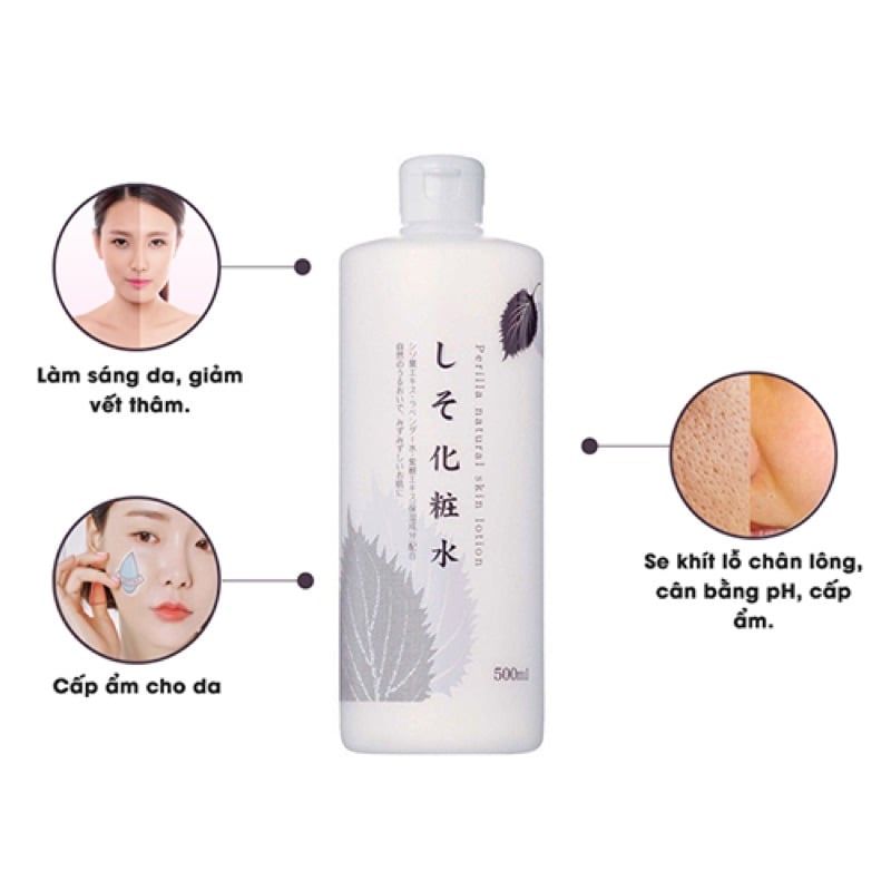 Nước Hoa Hồng Lotion Diếp Cá, Tía Tô DOKUDAMI giảm mụn 500ml