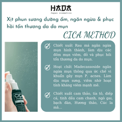 Combo chăm sóc toàn diện cho da mụn Cica Method (Kem dưỡng, tinh chất và xịt phun sương)