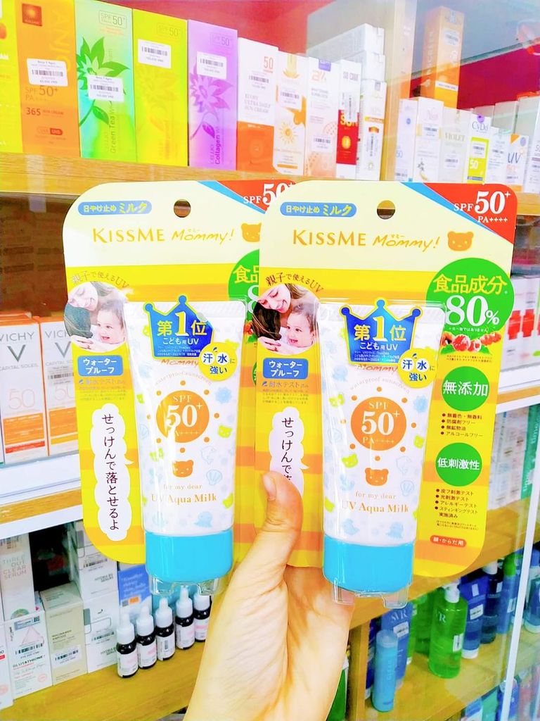 Kem chống nắng Kiss Me Mommy UV Aqua Milk Waterproof Sunscreen SPF 50+ PA++++50g