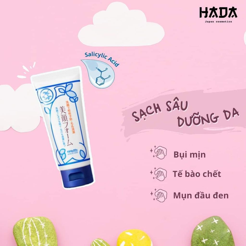 Sữa Rửa Mặt Tạo Bọt Meishoku Hyalcollabo Emollient Face Wash Cho Mọi Loại Da 100g