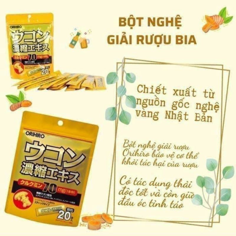 Tinh bột nghệ giải rượu Orihiro 20 gói