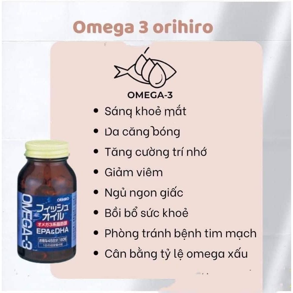 Viên uống bổ mắt Omega-3 Orihiro 180 viên