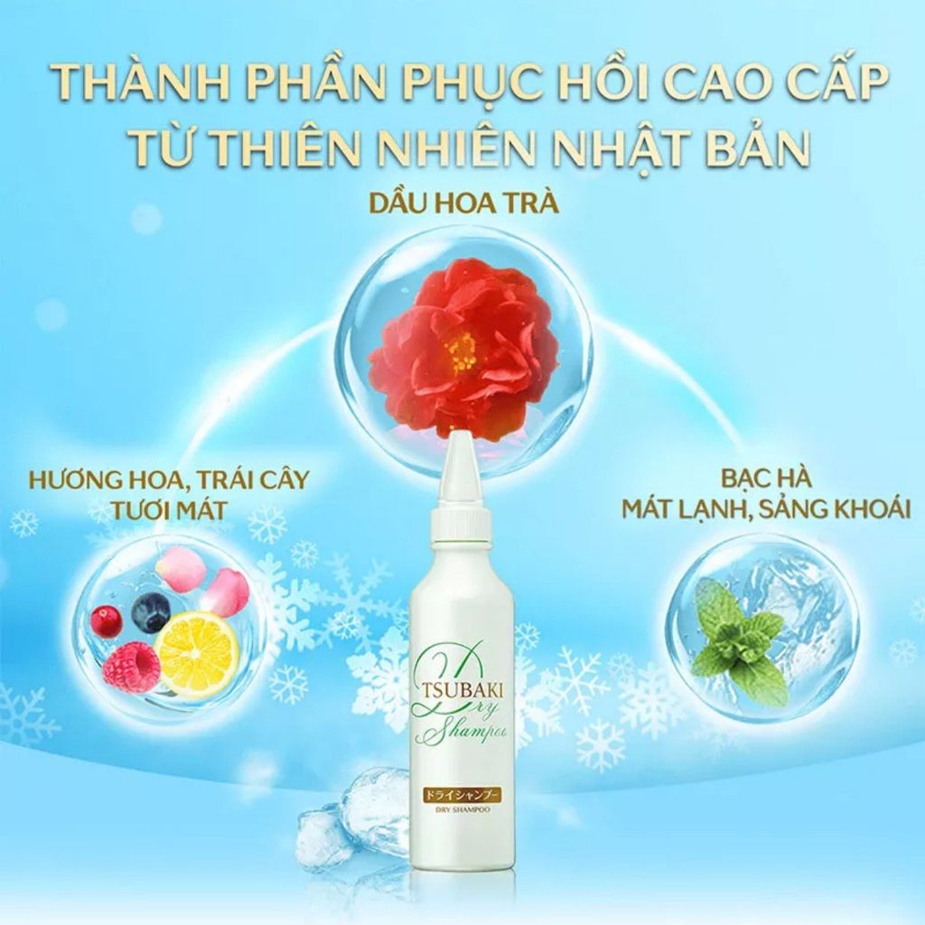 Dầu Gội Khô Tsubaki Dry Shampoo 180ml