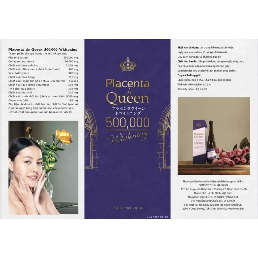 Nước uống trắng da mờ nám Placenta de Queen 500,000