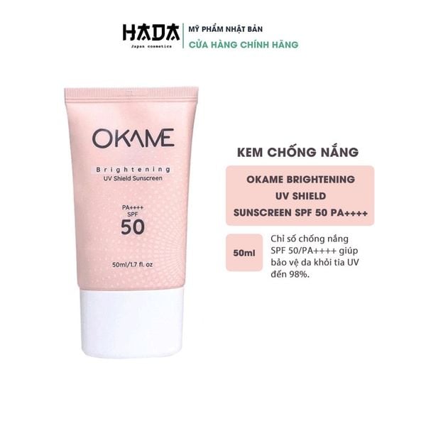 Kem chống nắng Okame Brightening UV Shield Sunscreen SPF 50/PA++++ 50ml