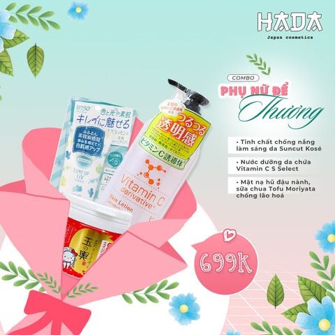 Combo Chống nắng Suncut Kose + Nước dưỡng da S Select +Mặt nạ đậu nành, sữa chua Moriyata