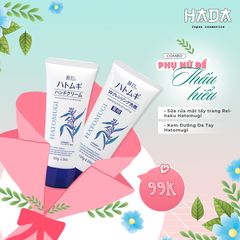 Combo Sữa rửa mặt và kem dưỡng da tay Hatomugi