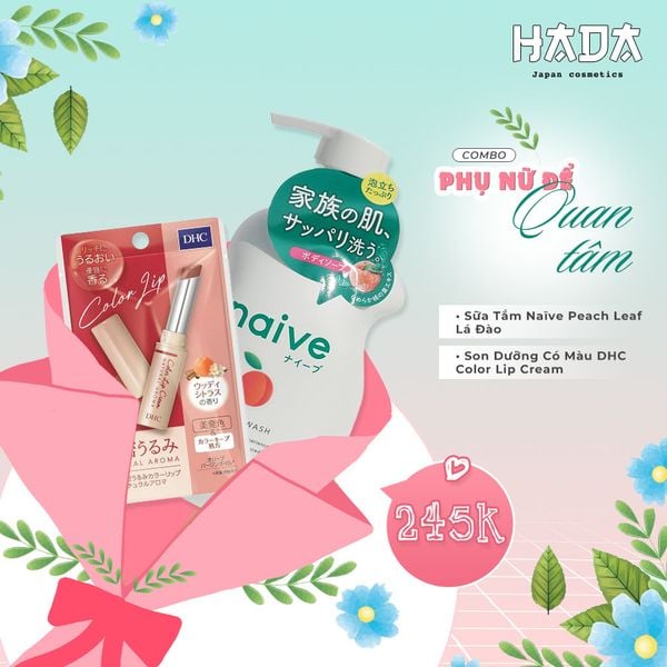 Combo Sữa tắm Naive + Son dưỡng DHC