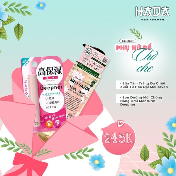 Combo Sữa tắm Mellsavon + Son dưỡng Omi Menturm