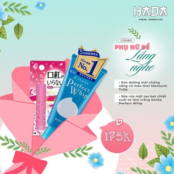 Combo Son dưỡng Omi Menturm + Sữa rửa mặt Senka