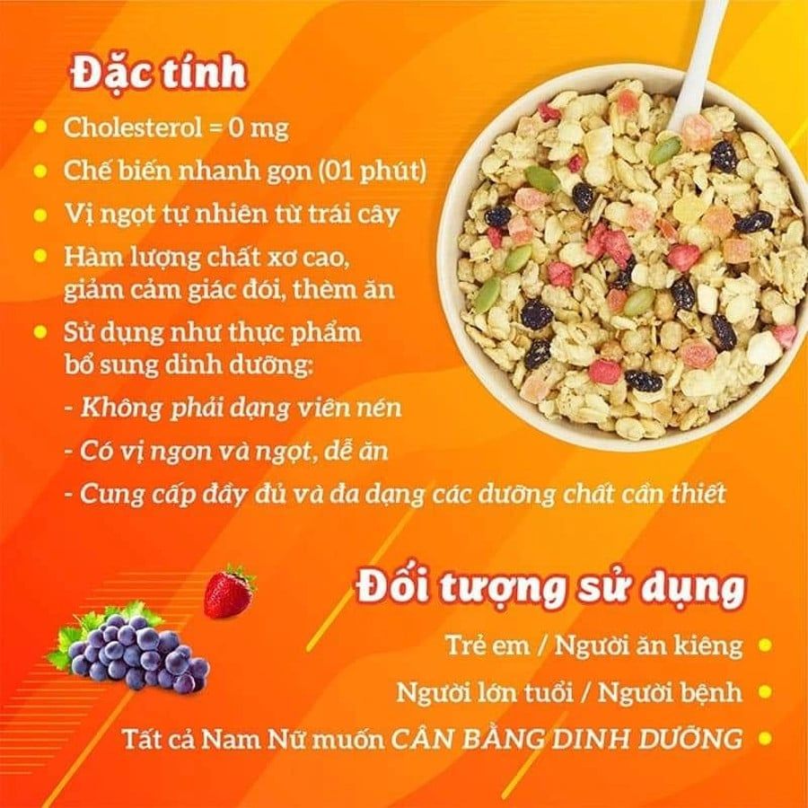 Ngũ cốc trái cây Calbee ít đường 600gr