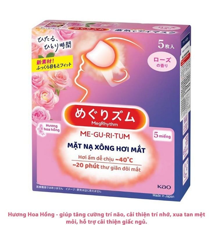 Mặt Nạ Xông Hơi Mắt MegRhythm Không Hương 5 Miếng