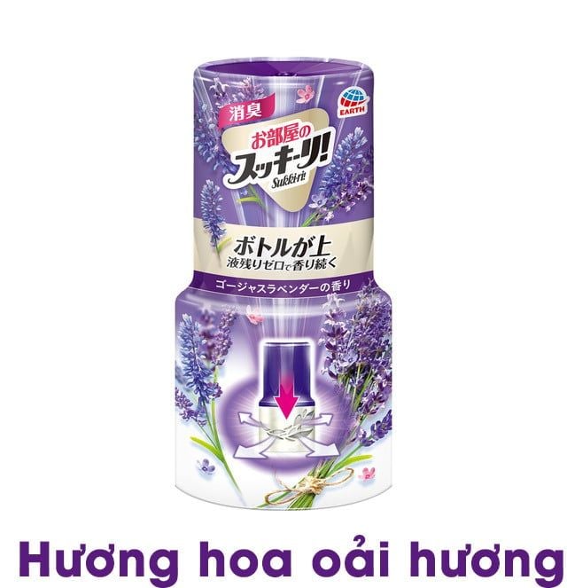 Hộp làm thơm phòng Earth Sukki-ri Nhật Bản khử mùi hiệu quả tạo hương thơm nhiều mùi hương 400ml/hộp