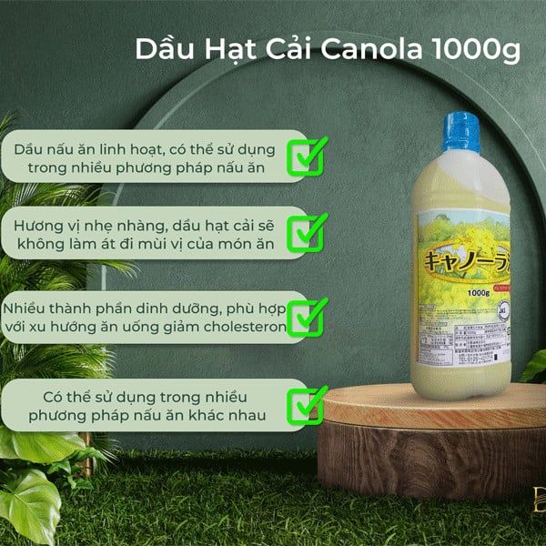 Dầu ăn hoa cải Canola 1000g