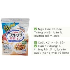 Ngũ Cốc Trái Cây CALBEE Bổ Sung Chất Xơ, Sắt & Vitamin 650g - Ít Đường