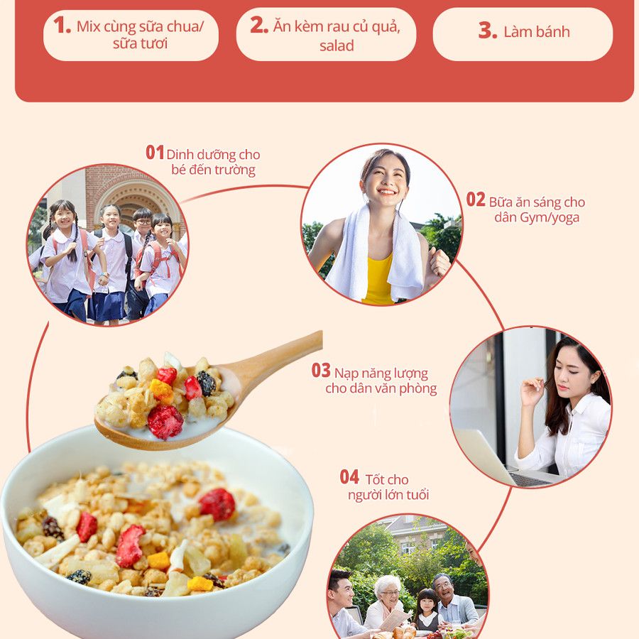 Ngũ cốc sấy khô Calbee đỏ 800g