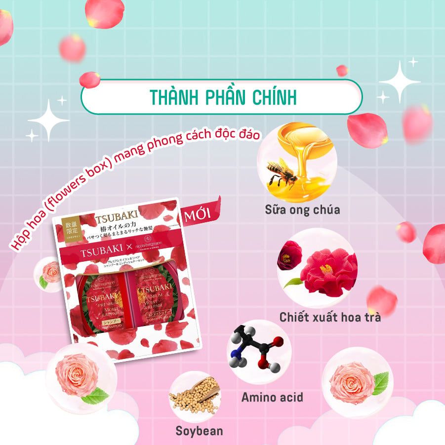 BỘ DẦU GỘI + DẦU XẢ CAO CẤP SHISEIDO TSUBAKI 490ML NICOLAI BERGMANN