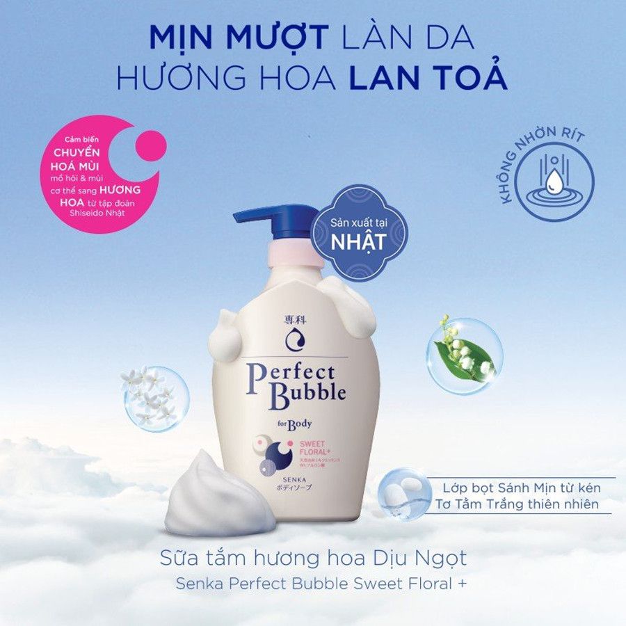 Sữa Tắm Dưỡng Ẩm Senka Perfect Whip for Body 500ml Nhật Bản