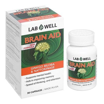  Lab Well Brain Aid Ginkgo Biloba & Nattokinase hỗ trợ bổ não 