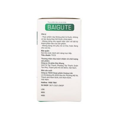  Baigute - Hỗ trợ cải thiện tình trạng đau nhức, sưng tái do gout 