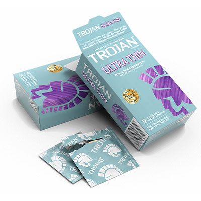  Bao cao su Trojan Ultra Thin Condoms - 12 Pack mềm mại, mỏng nhẹ cho nam 