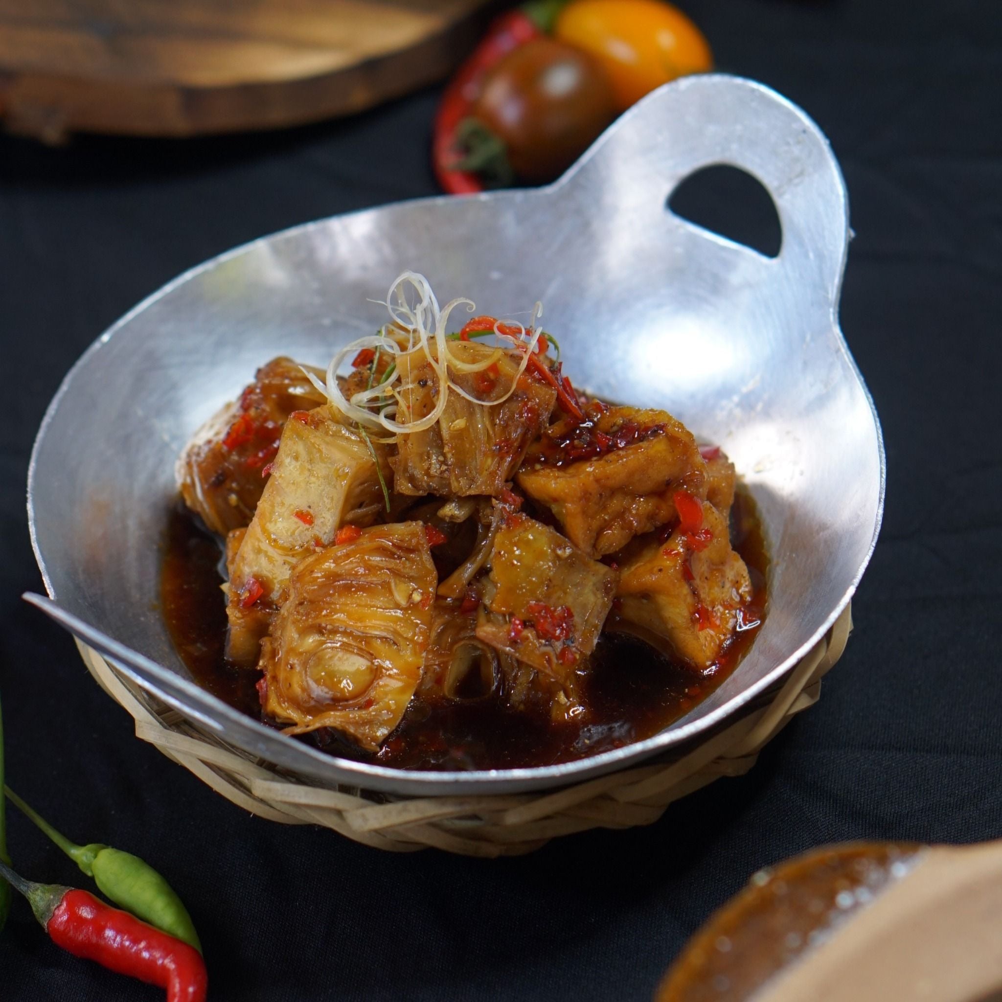  Mít non kho đậu hủ 