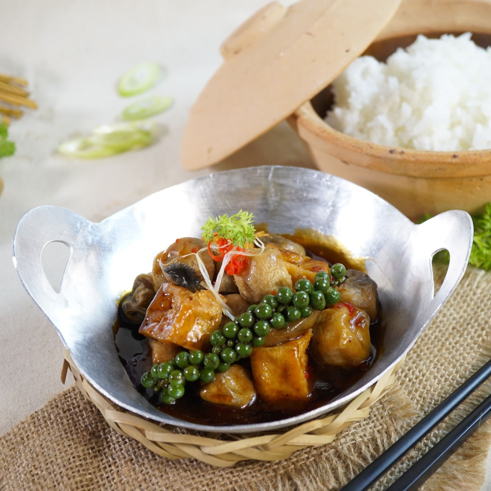  Nấm rơm kho tiêu 