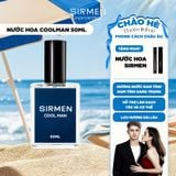  [Chai - 50ml] Nước hoa nam SIRMEN COOL MAN Eau de Parfum cao cấp chai thơm thanh mát, trẻ trung, năng động 
