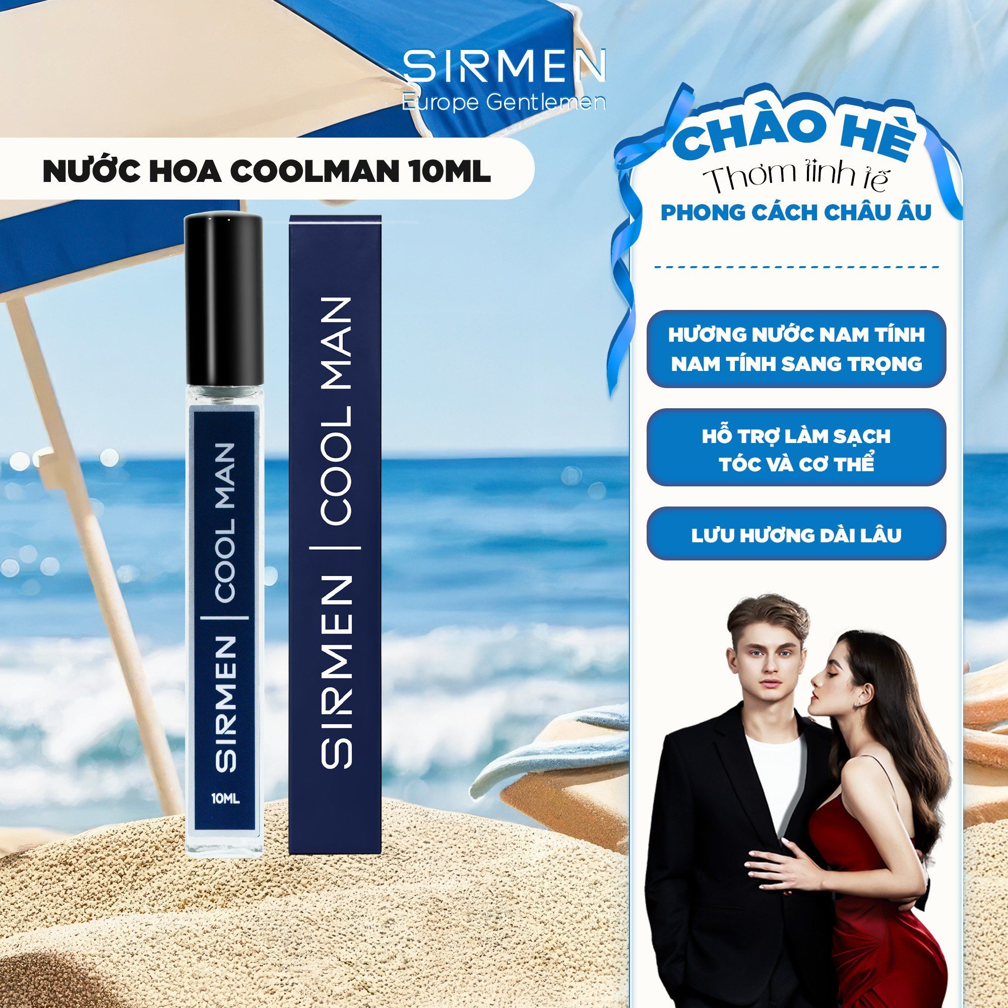  [Chai - 10ml] Nước hoa nam SIRMEN COOL MAN Eau de Parfum cao cấp thơm thanh mát, trẻ trung, năng động 