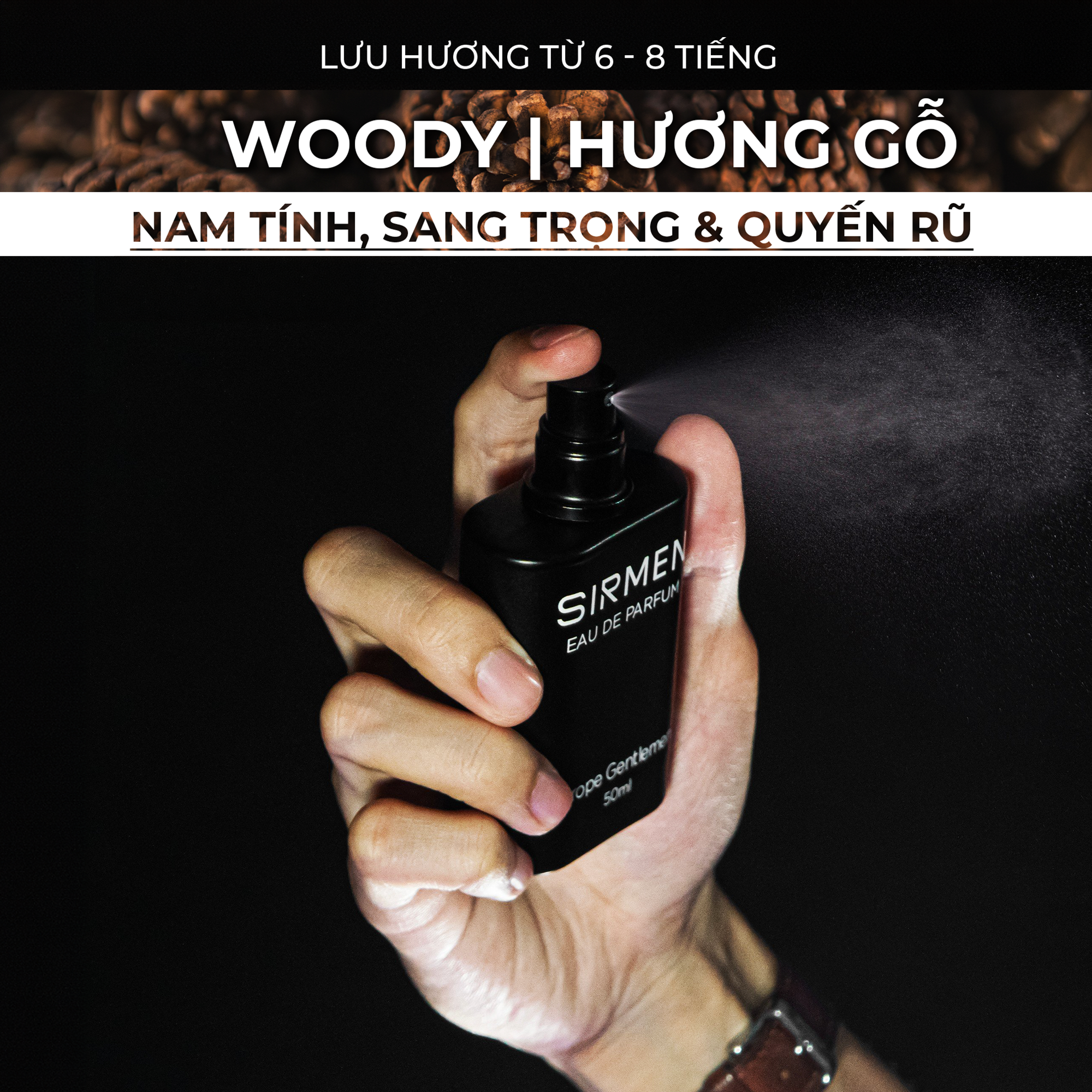  [Chai - 50ml] Nước hoa nam SIRMEN Signature Eau de Parfum Châu Âu Europe Gentlemen cao cấp chai 50ml thơm tự nhiên sang trọng 