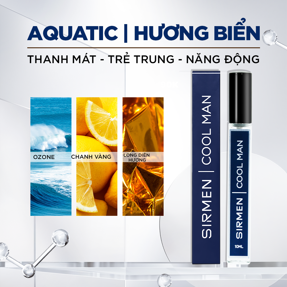  [Combo 3 chai 10ml - 3 mùi] Nước hoa nam SIRMEN Eau de Parfum Europe Gentlemen thơm lịch lãm, trẻ trung, cuốn hút 