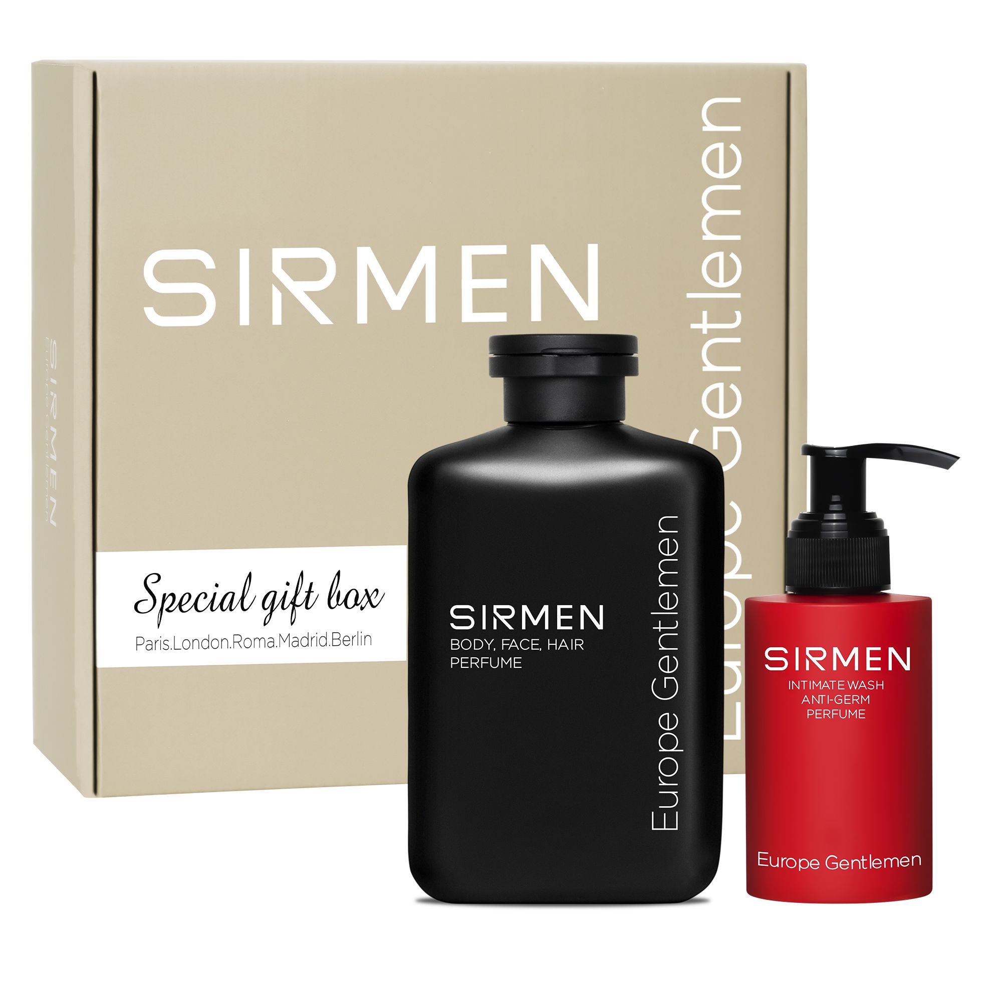  Bộ quà tặng cho nam LYON EUROPE gồm Sữa tắm gội nam 350g & Dung dịch vệ sinh nam 100g nguyên liệu châu Âu SIRMEN Europe Gentlemen 