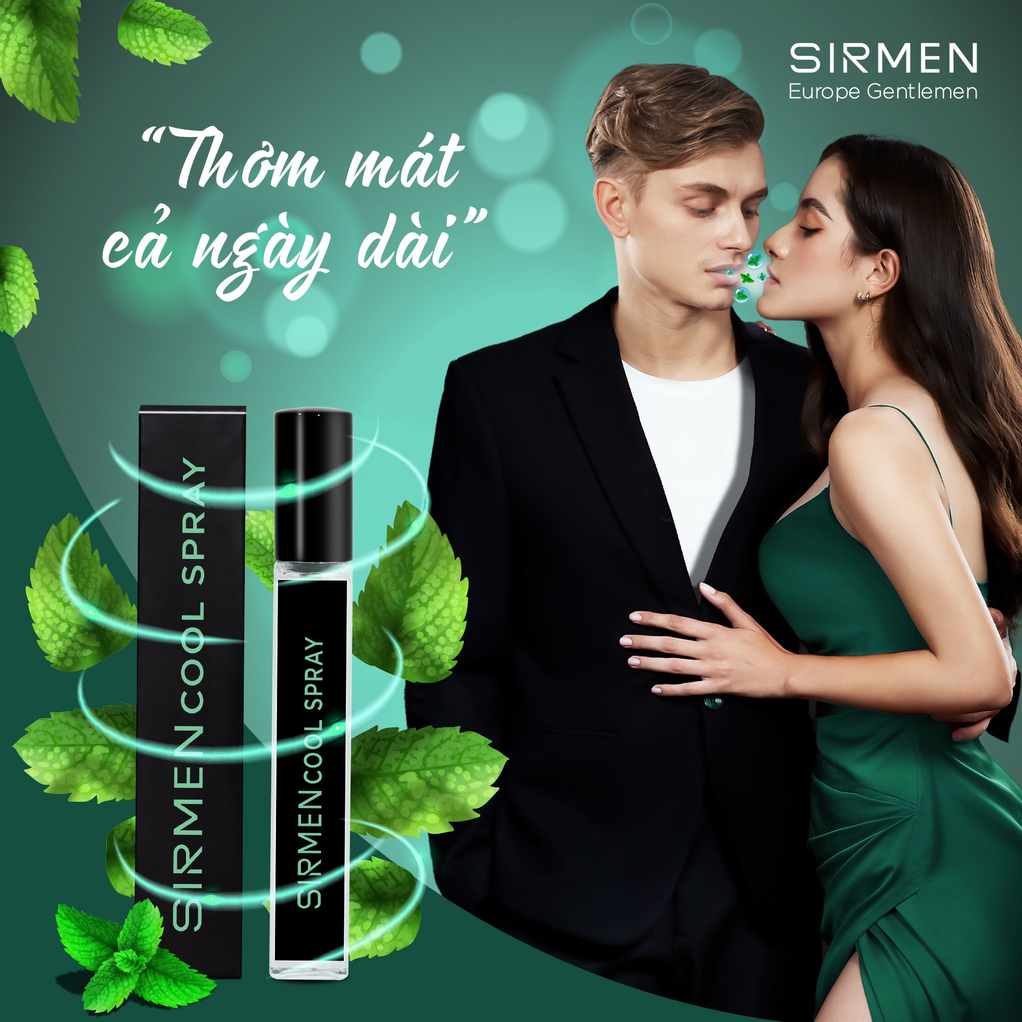  Xịt thơm miệng SIRMEN Europe Mint Cool Spray vị bạc hà thơm mát tự nhiên, công nghệ EU-Nano kéo dài 180 phút chai 10ml 