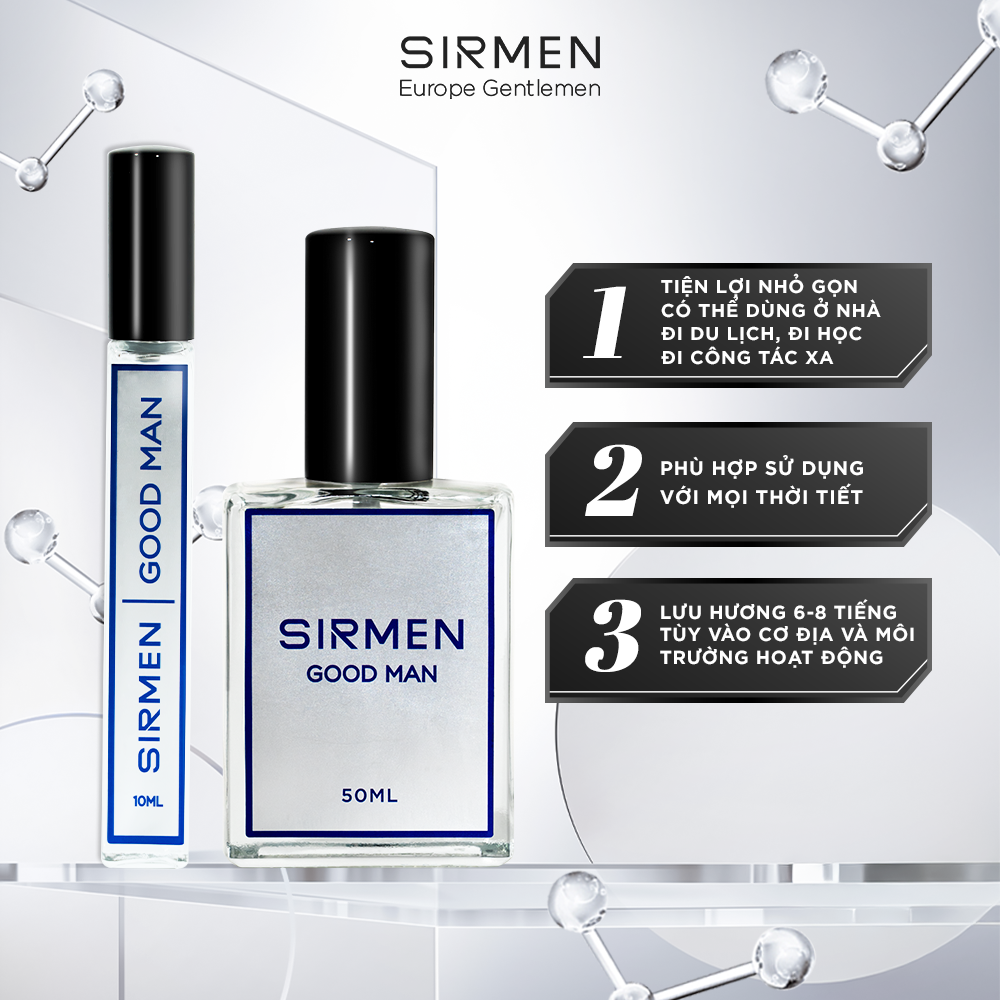  [Chai - 10ml] Nước hoa nam SIRMEN GOOD MAN Eau de Parfum cao cấp thơm lịch lãm cuốn hút 