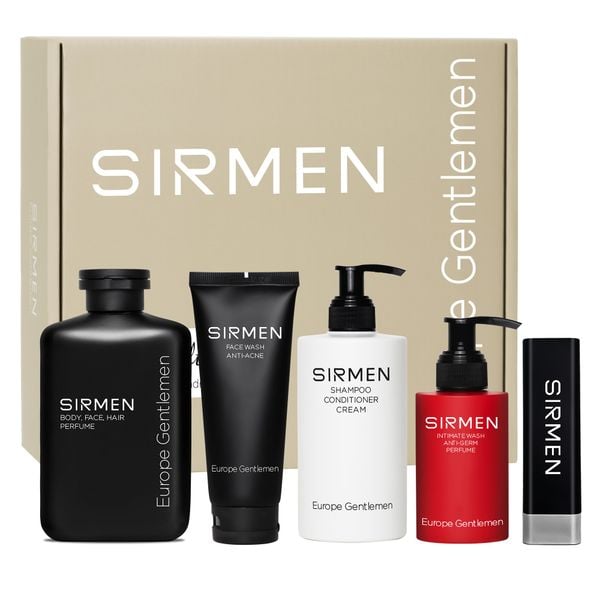  Bộ quà tặng cho nam LONDON EYES Sữa tắm nam - Dầu gội nam - Dung dịch vệ sinh nam - Sữa rửa mặt nam và Son dưỡng nam SIRMEN nguyên liệu tự nhiên Europe Gentlemen 