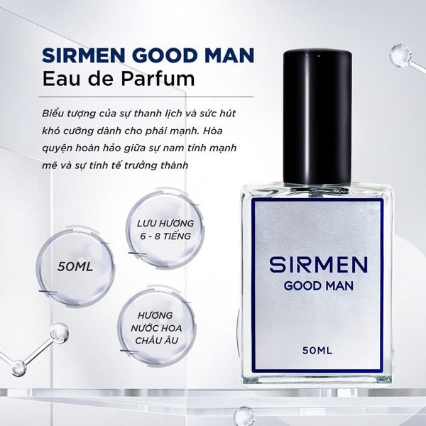  [Chai - 50ml] Nước hoa nam SIRMEN GOOD MAN Eau de Parfum cao cấp chai thơm lịch lãm cuốn hút 