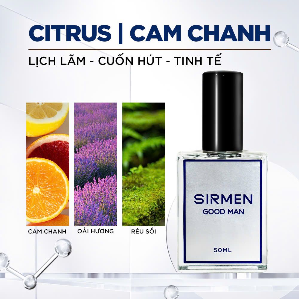  [Chai - 50ml] Nước hoa nam SIRMEN GOOD MAN Eau de Parfum cao cấp chai thơm lịch lãm cuốn hút 