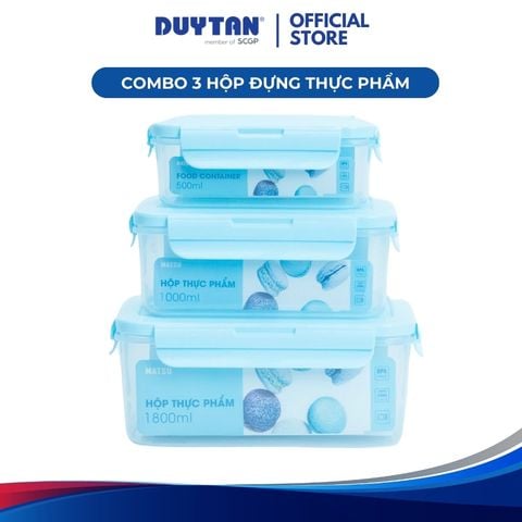 Combo 3 hộp đựng thực phẩm chữ nhật MATSU DUY TÂN (500ml - 1000ml - 1800ml)