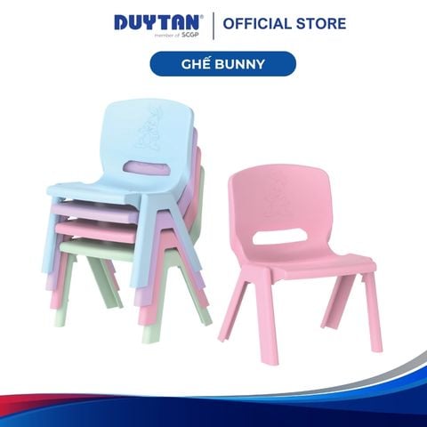 Ghế Bunny, DUY TÂN, nhựa PP, ghế nhựa trẻ em nhỏ gọn, lưng tựa vững chắc