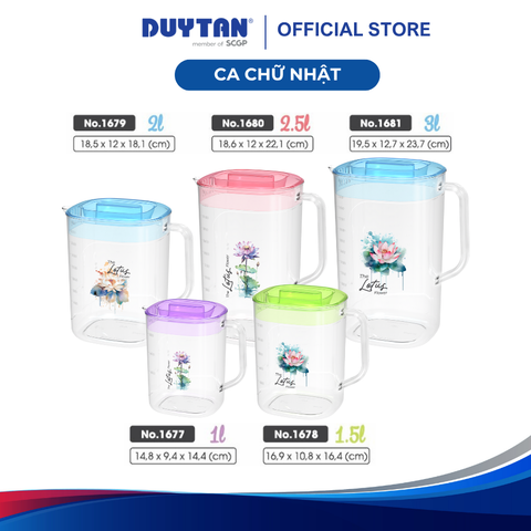 Ca Chữ Nhật Duy Tân – Ca Nhựa PP Đựng Nước An Toàn, Tiện Dụng