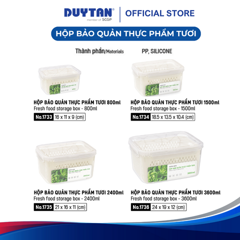 Hộp Bảo Quản Thực Phẩm Tươi MATSU – Rổ Thoát Nước, Nắp Silicone Kín Mùi