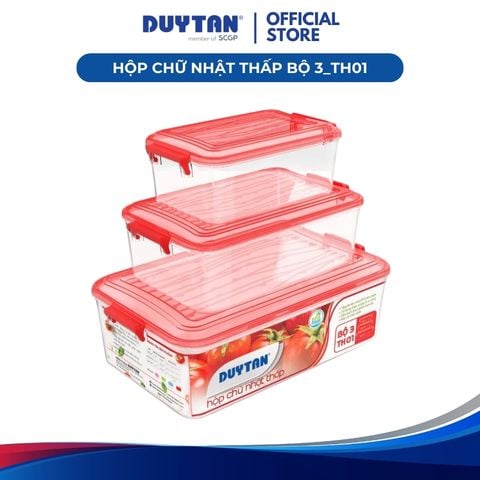 Hộp Chữ Nhật Thấp Bộ 3 Nhựa Duy Tân