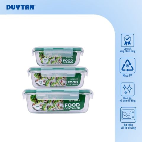 Bộ 3 Hộp Thủy Tinh Matsu Lock Duy Tân