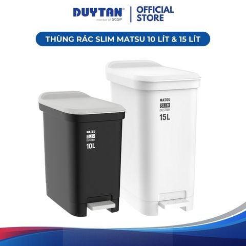 Thùng rác Slim Matsu Duy Tân chất liệu từ nhựa PP ngăn mùi, bền màu, kiểu dáng sang trọng