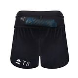  Quần Short Chạy Bộ Nữ T8 - Black White logo 