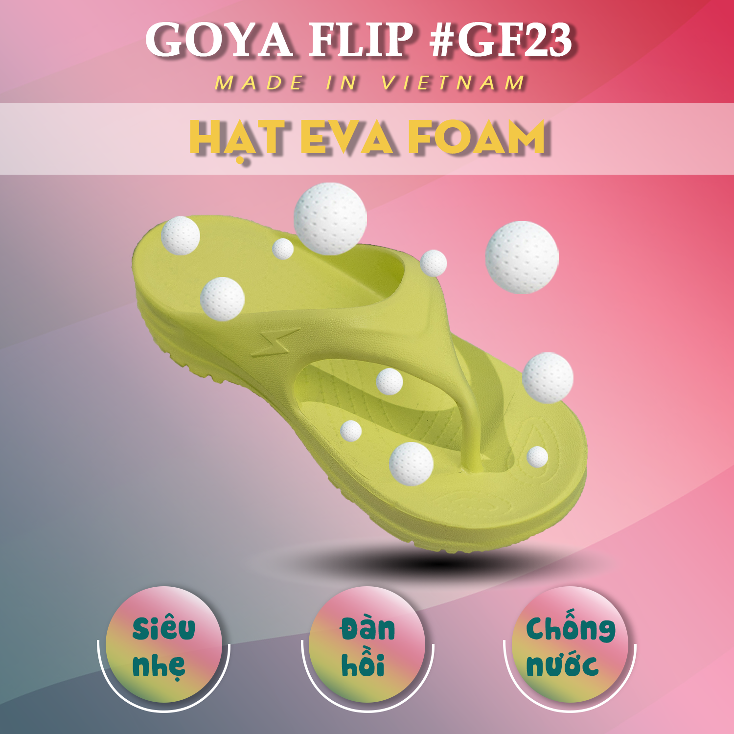  Dép Thể Thao Cao Cấp Goya Flip GF23 - Màu Neon 